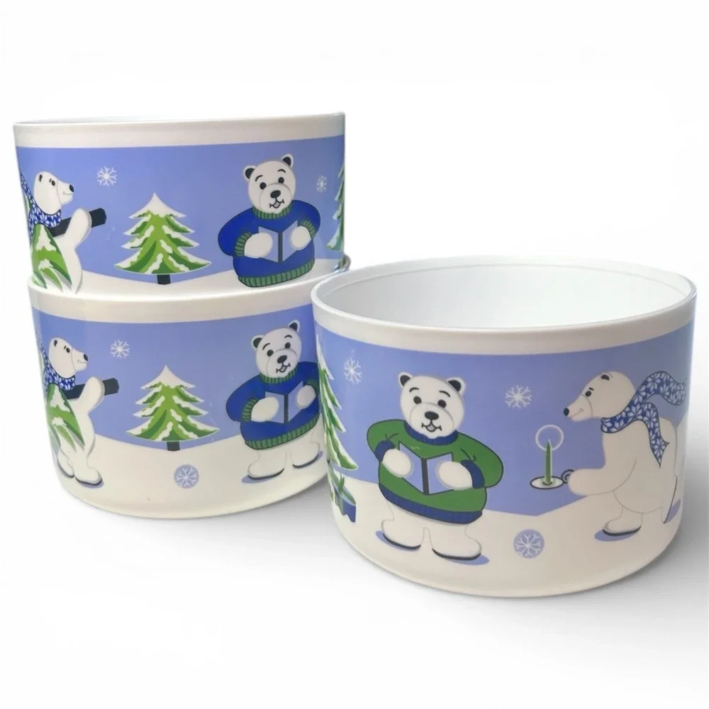 Tupperware Winter Polar Bear Sandwich Keeper, and Canister‎ A Set No Lids